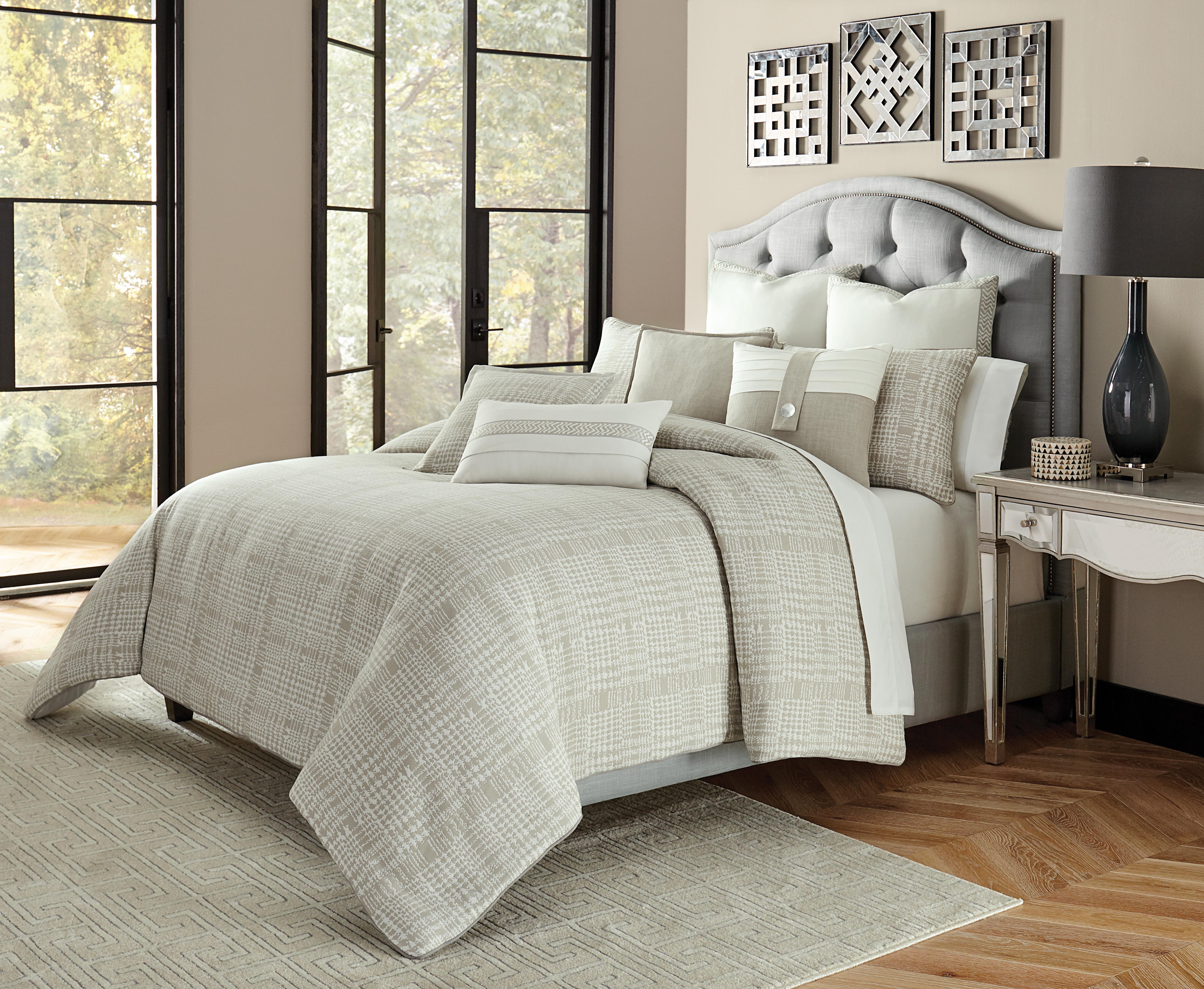 Michael Amini Comforter Set - 9-Piece Queen - Gray BCS-QS09-JULNA-GRY