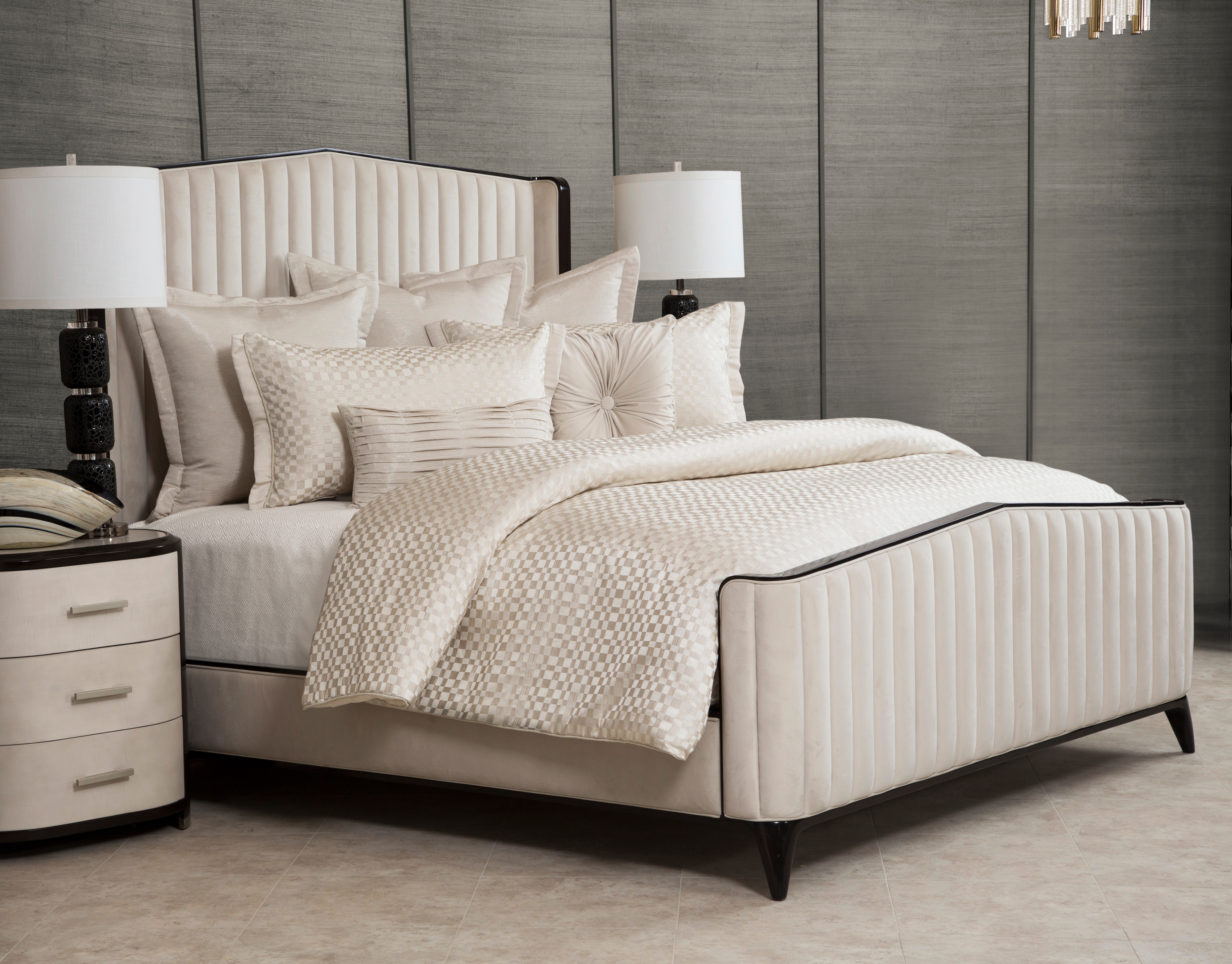 Michael Amini Comforter Set - 8-Piece King - Pearl BCS-KS08-KTRNA-PRL