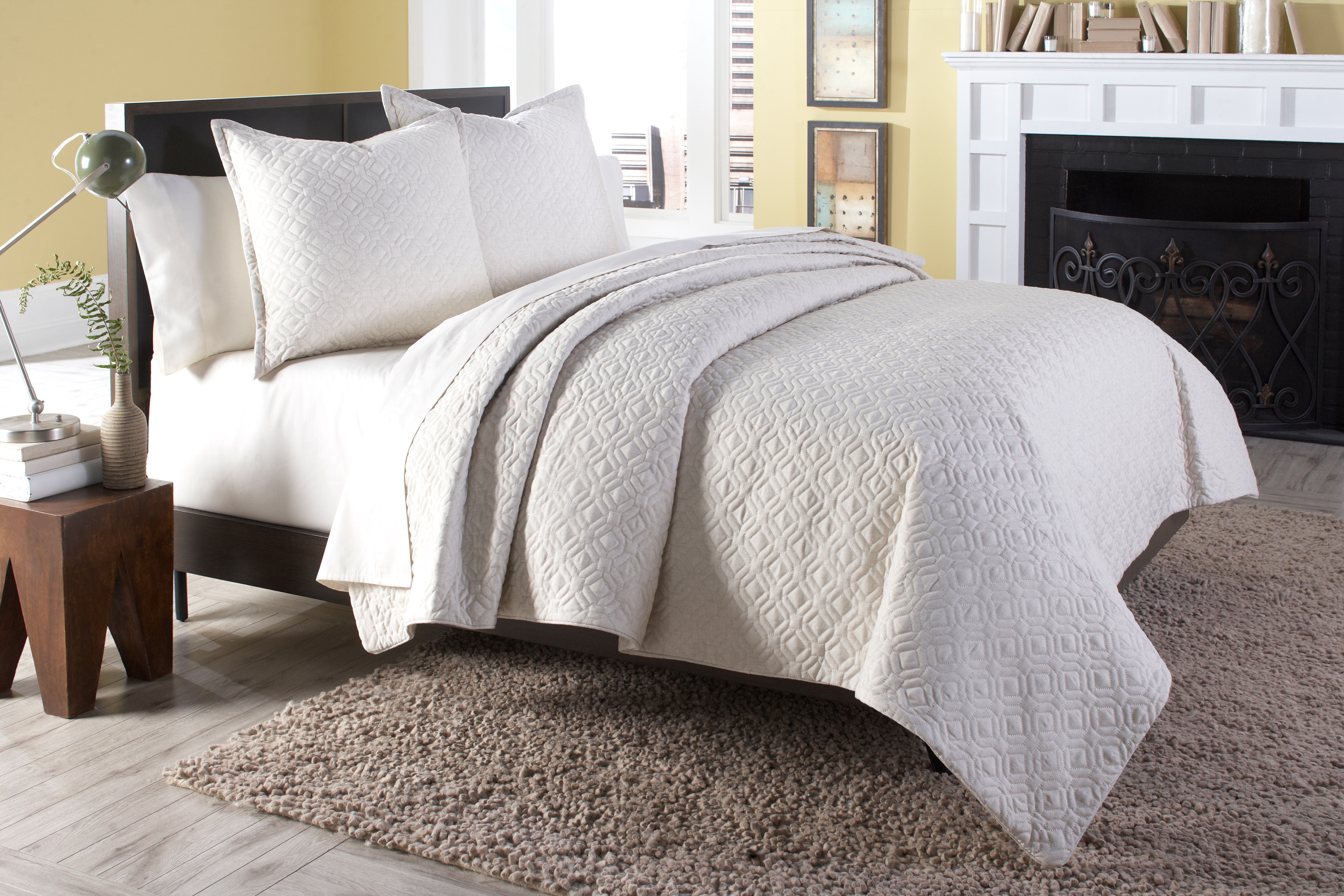 Michael Amini 3-Piece Coverlet/Duvet Set - King - Linen BCS-KD03-TAYLOR-LIN