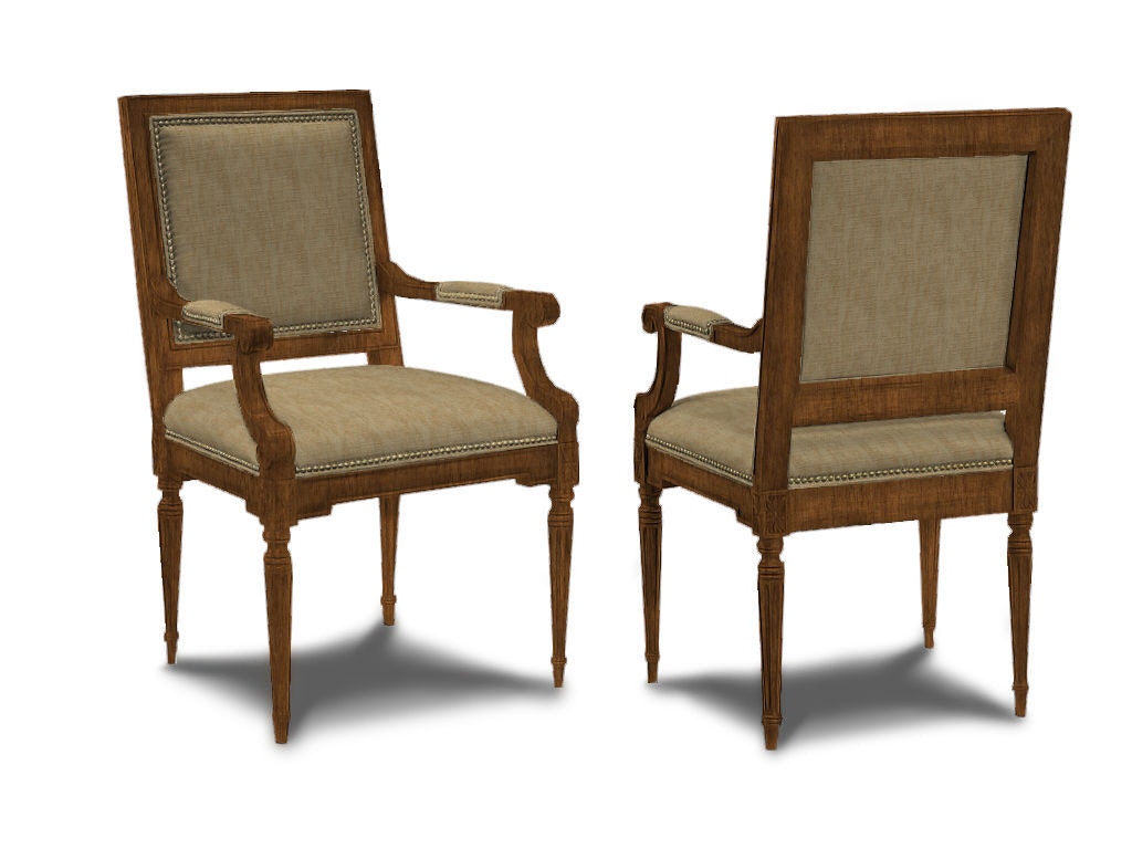 Hickory Chair Louis XVI Square Back Arm Chair HC9751-01