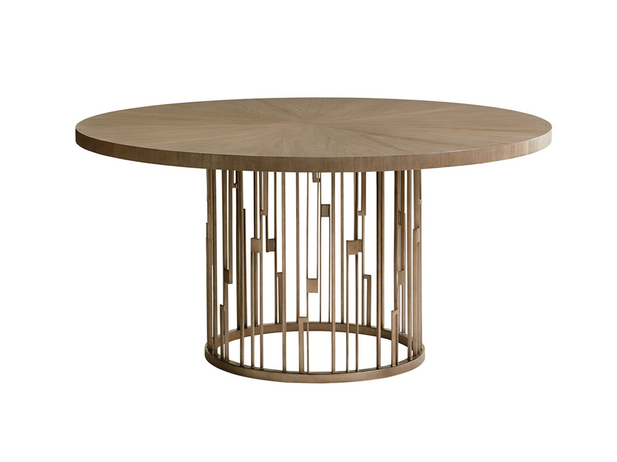 Lexington Rendezvous Round Metal Dining Table With Wooden Top 725-875C