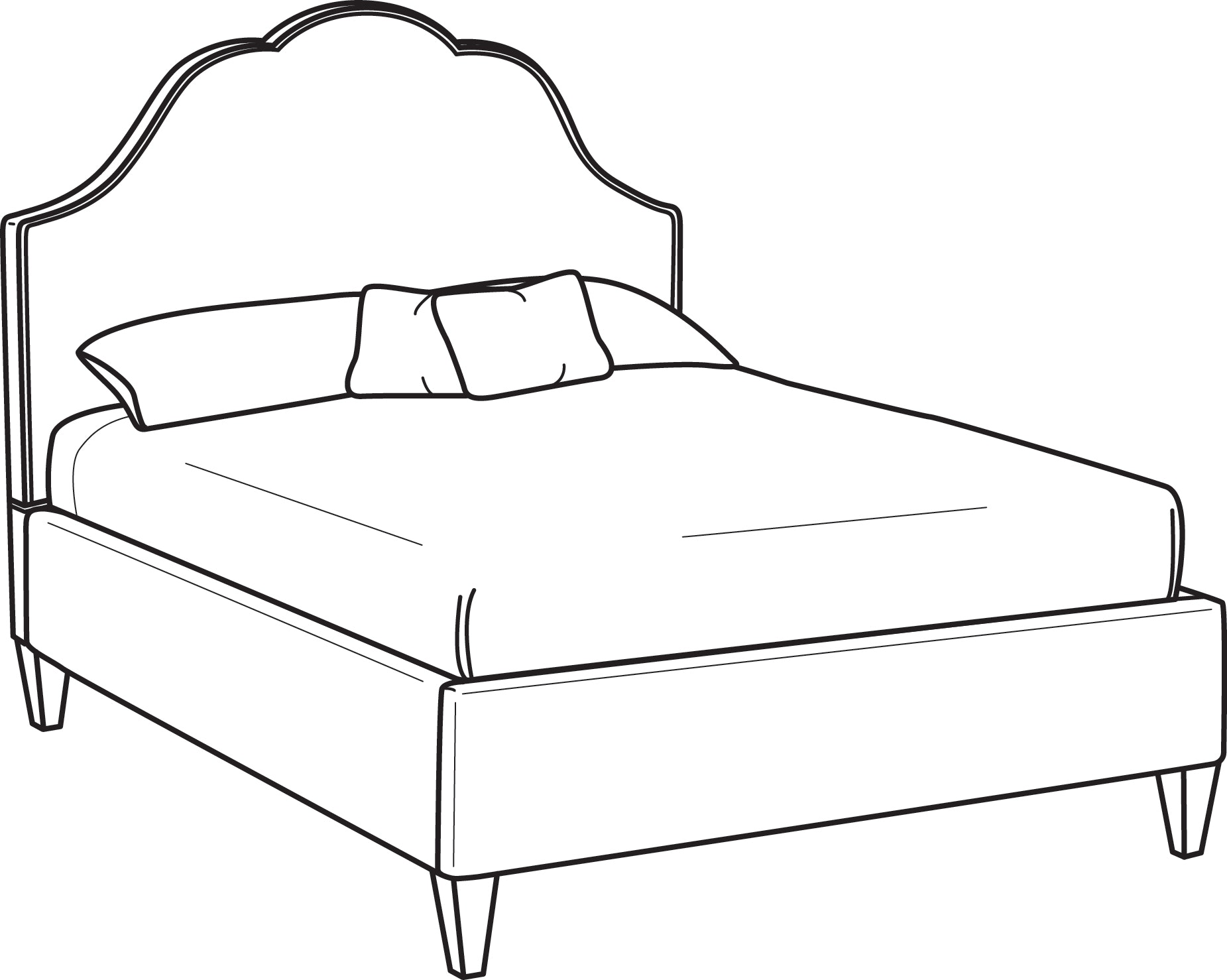 Braxton Culler Maeve Queen Upholstered Bed with Tapered Leg 815-021P