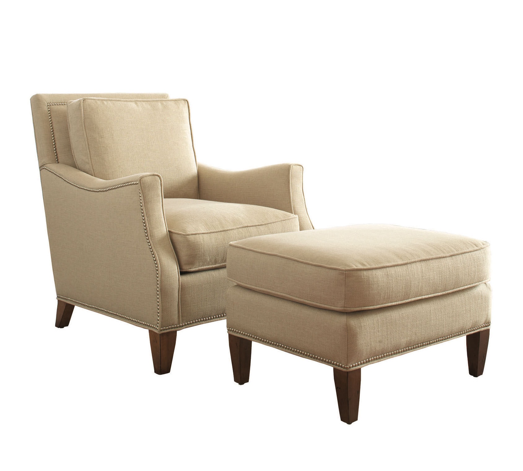 Braxton Culler Haynes Chair and Ottoman with Nailhead Trim 5719-CO-SET