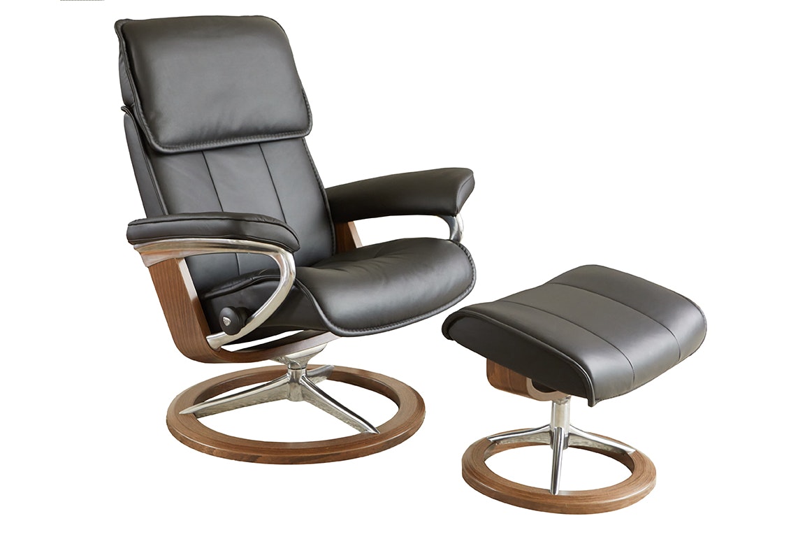 Stressless by Ekornes Stressless Admiral Large Signature Base Chair and Ottoman 1061315