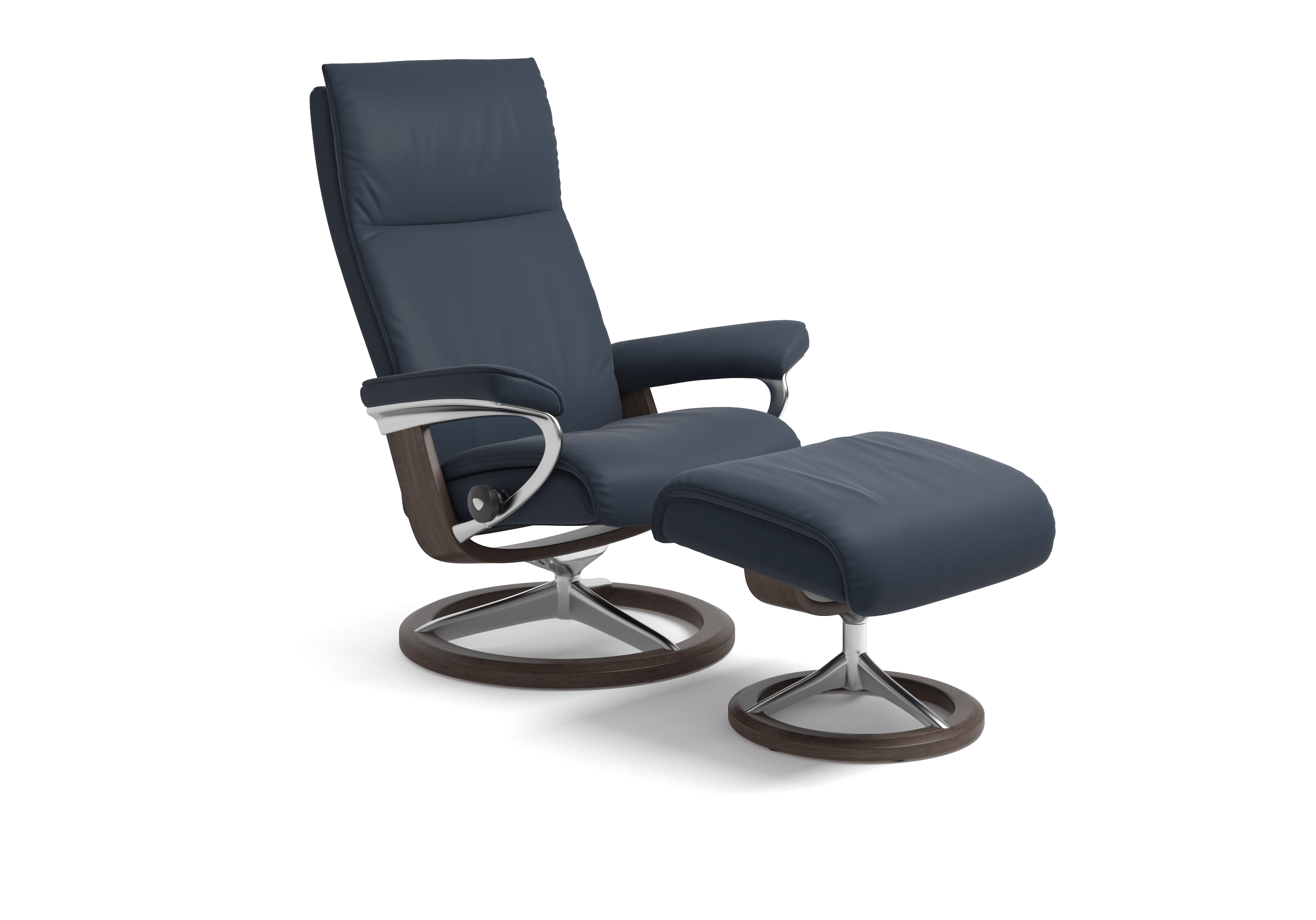 Stressless by Ekornes Stressless Aura Small Signature Base Chair and Ottoman 1342315